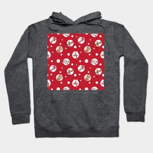Christmas animals in white polka dots Hoodie
